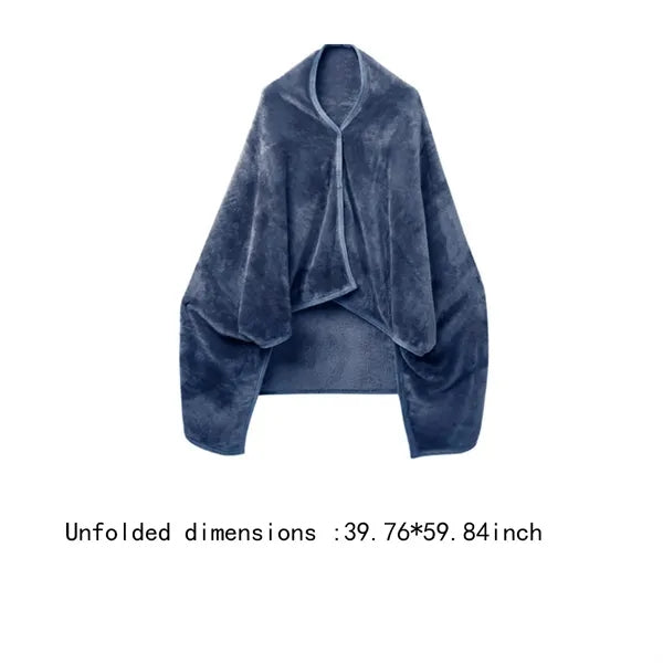 Travel home set wearable soft 2-in-1 shawl blanket pillow