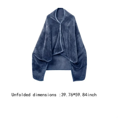 Travel home set wearable soft 2-in-1 shawl blanket pillow