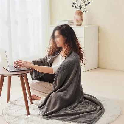 Travel home set wearable soft 2-in-1 shawl blanket pillow