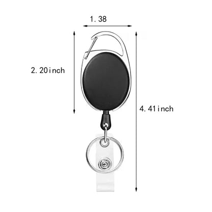Multipurpose carabiner reel clip retractable badge holder