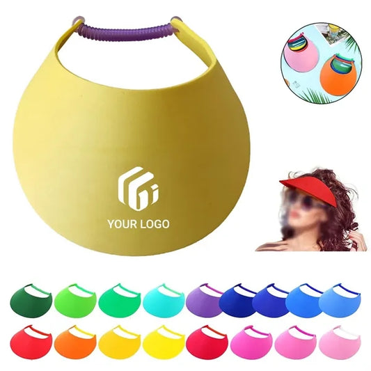 Outdoors customizable elastic foam empty top sun visors hat