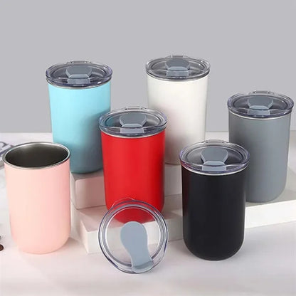 10oz stainless steel insulated cup wine tumbler with lid