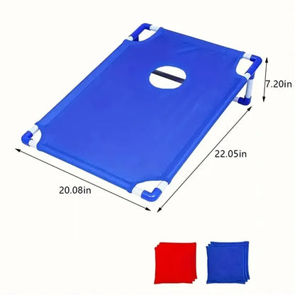 Portable outdoor indoor yard beach toss cornhole game set