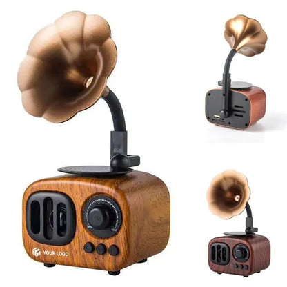 Vintage stereo audio music wireless bluetooth speaker