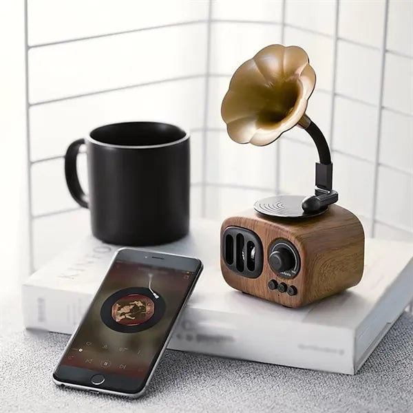 Vintage stereo audio music wireless bluetooth speaker