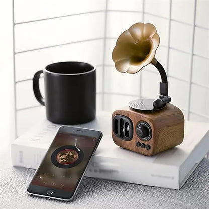 Vintage stereo audio music wireless bluetooth speaker
