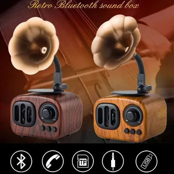Vintage stereo audio music wireless bluetooth speaker