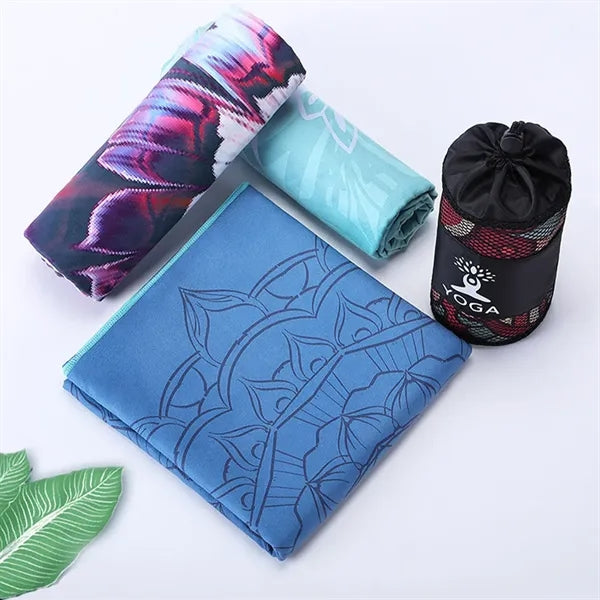 Sweat absorption pilates fitness non slip yoga mat towel