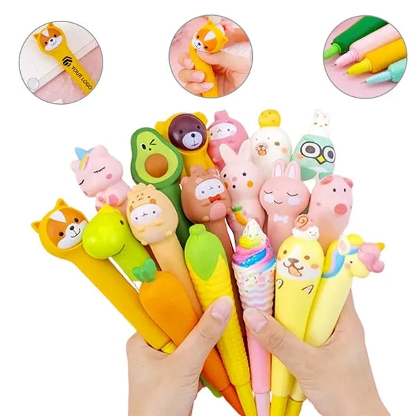 Cute stress relief students kids office squishy squeeze pen