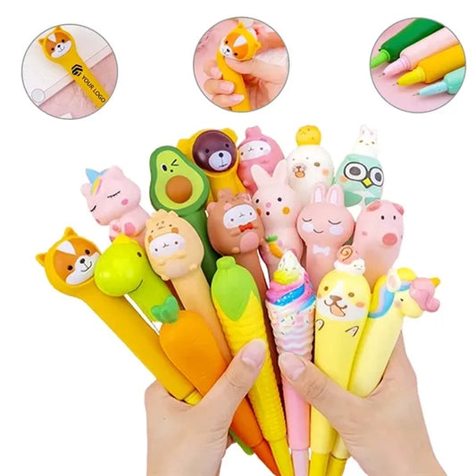 Cute stress relief students kids office squishy squeeze pen