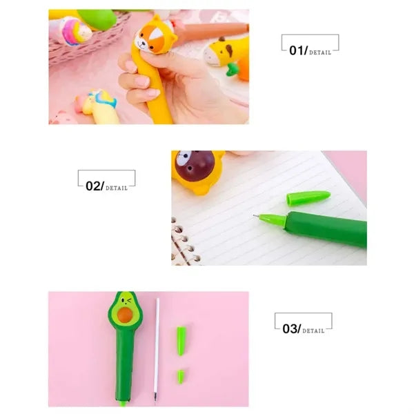 Cute stress relief students kids office squishy squeeze pen
