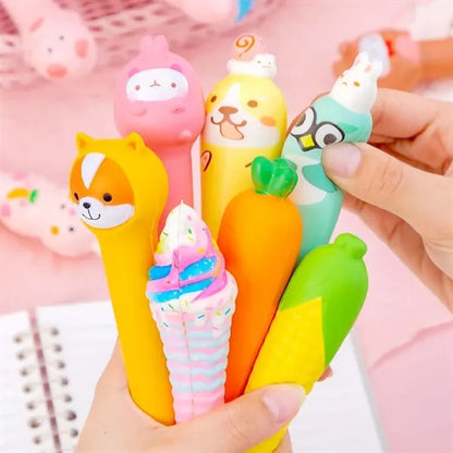 Cute stress relief students kids office squishy squeeze pen