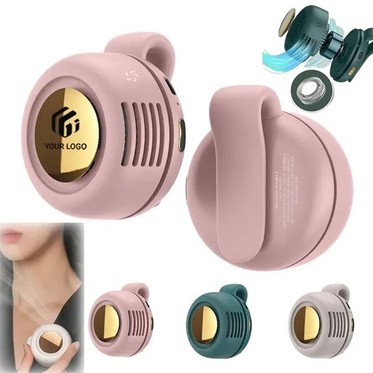 Mini portable hands free quiet cooling gift clip on fan