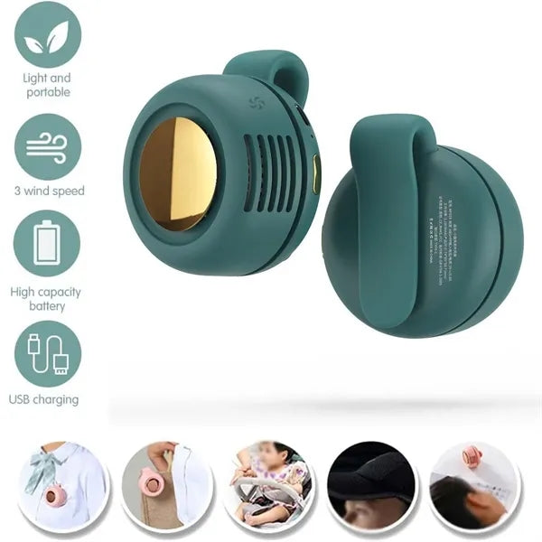 Mini portable hands free quiet cooling gift clip on fan