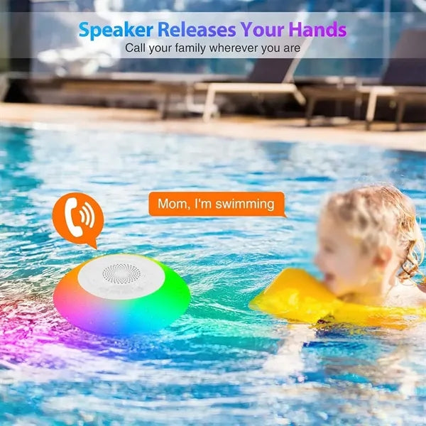 Waterproof floating pool bluetooth speaker with rgb lights