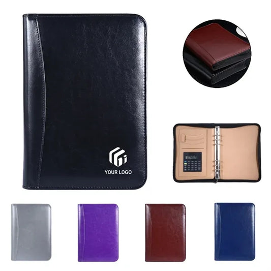 Office business zipper A5 file folder bag with calculator