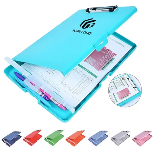 Foldable teacher office doctor file clipboard with storage
