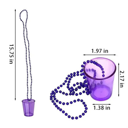 Party supplies plastic colorful shot glasses beaded necklace