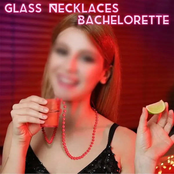 Party supplies plastic colorful shot glasses beaded necklace