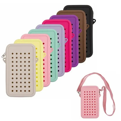 Crossbody Silicone Cell Phone Bag with Adjustable Strap