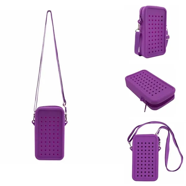Crossbody Silicone Cell Phone Bag with Adjustable Strap