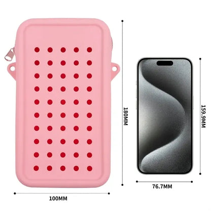 Crossbody Silicone Cell Phone Bag with Adjustable Strap