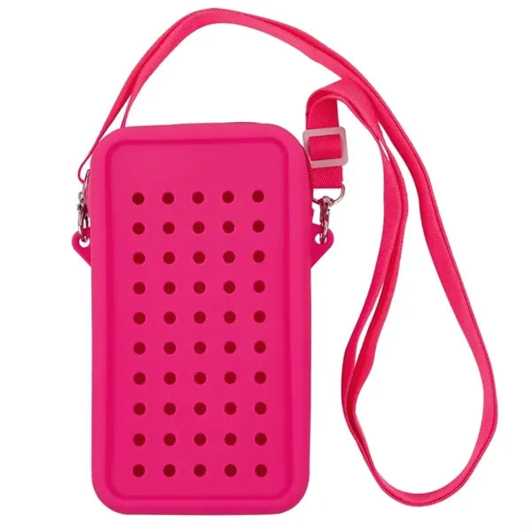 Crossbody Silicone Cell Phone Bag with Adjustable Strap