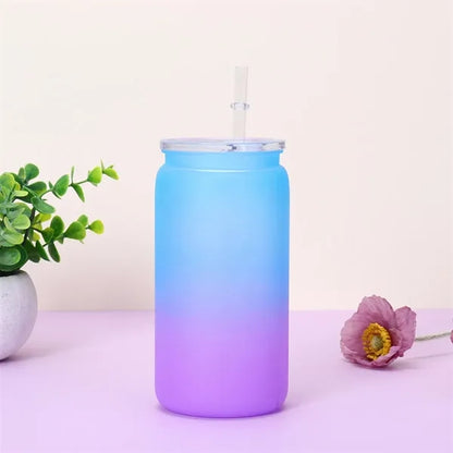 16oz portable leak-proof unbreakable plastic mason jars cup