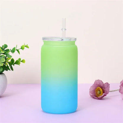 16oz portable leak-proof unbreakable plastic mason jars cup