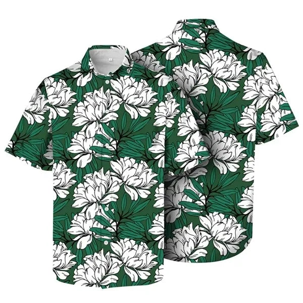 COTTON Men'S Hawaiian Shirt -Full Color Digital Customized