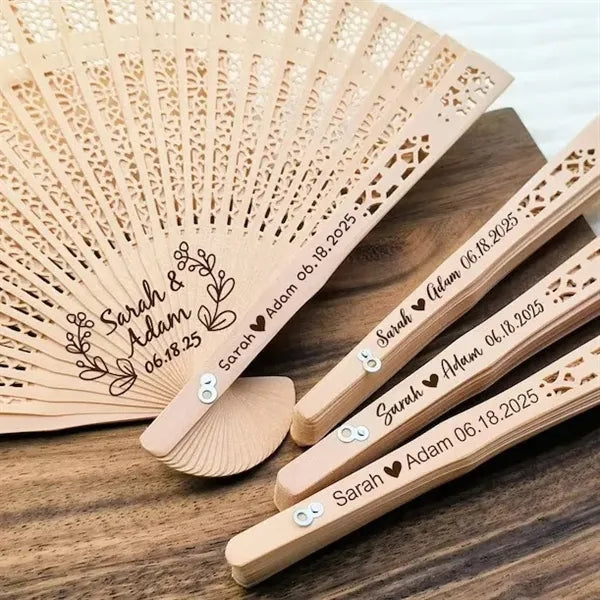 8-inch Carved Wooden Fan