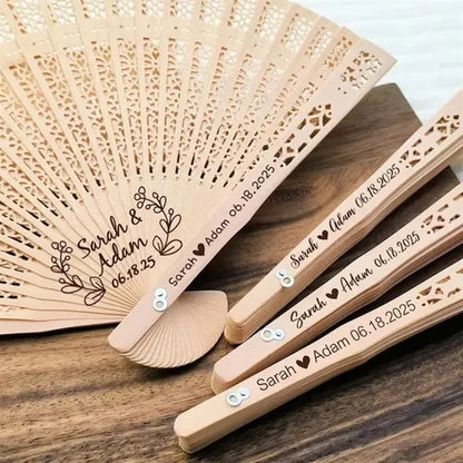 8-inch Carved Wooden Fan