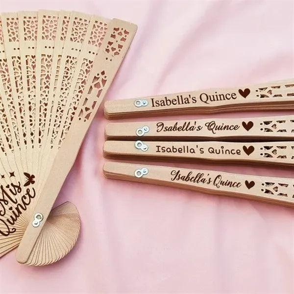 8-inch Carved Wooden Fan