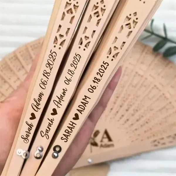 8-inch Carved Wooden Fan
