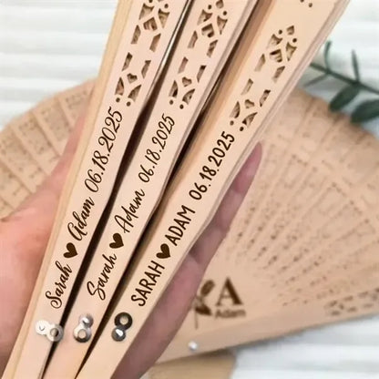 8-inch Carved Wooden Fan