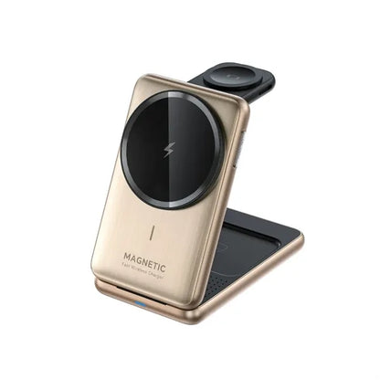 Portable Metallic Foldable 3 in 1 Wireless Charging Station