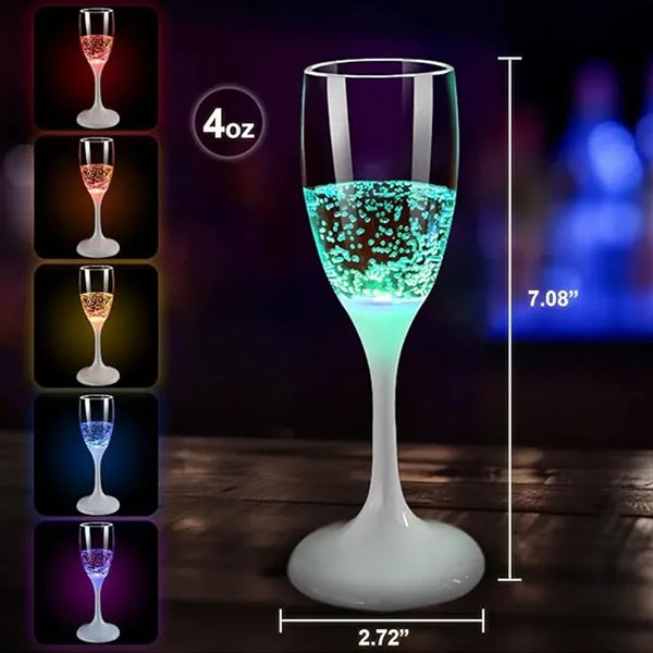 Party weddings colorful light up cups wine champagne flutes