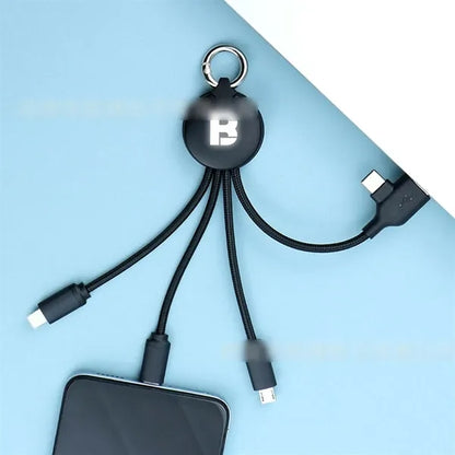 6 in 1 universal glow logo keychain multi USB charging cable