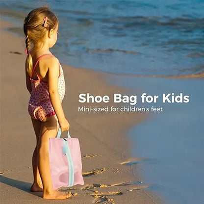 Portable travel mesh beach shoe slippers storage bag