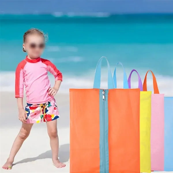 Portable travel mesh beach shoe slippers storage bag