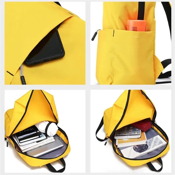 Outdoor Waterproof Oxford Cloth Yellow Backpack
