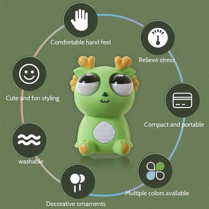 Funny pop-out eye dragon gifts stress relief squeeze toy