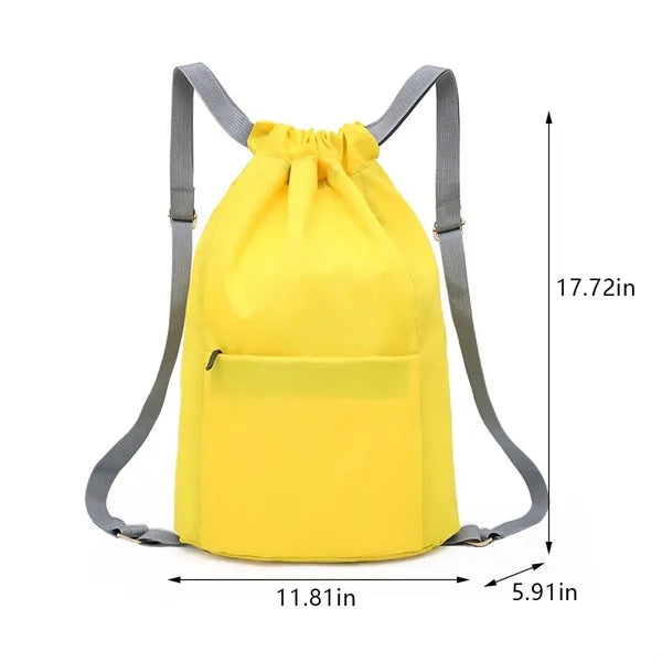 Waterproof travel beach sports gym bag drawstring backpack