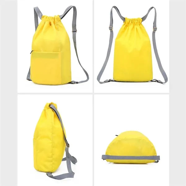 Waterproof travel beach sports gym bag drawstring backpack