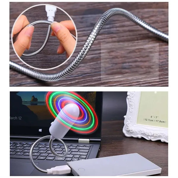 Mobile gooseneck quiet home office travel usb led clock fan