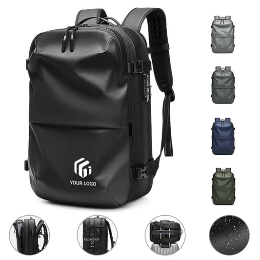 Travel anti theft expandable vacuum compression backpack