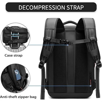 Travel anti theft expandable vacuum compression backpack