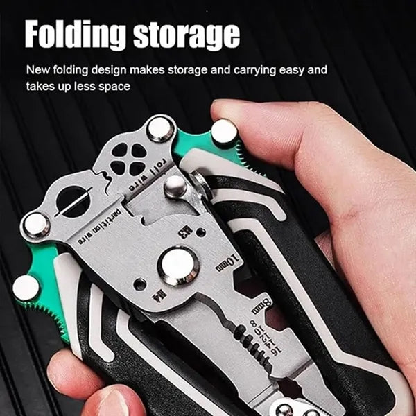 Foldable wire stripper manual tool for electricians home