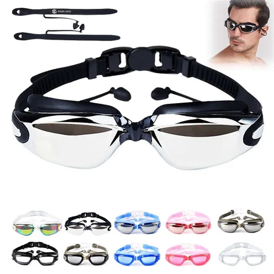 Unisex wide view anti fog adult youth diving swim goggles