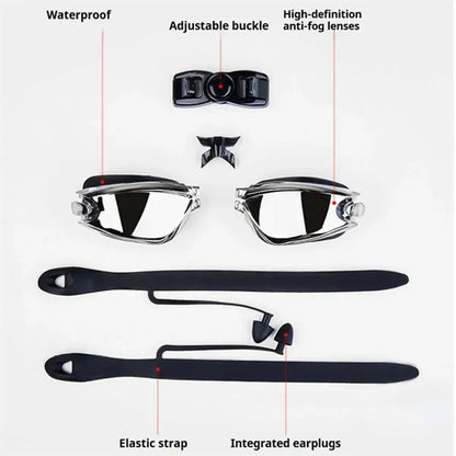 Unisex wide view anti fog adult youth diving swim goggles